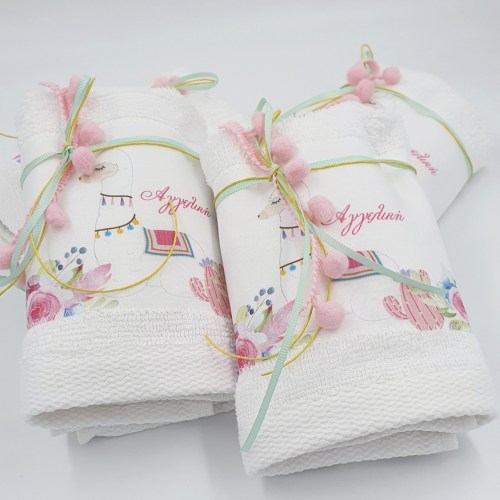 Πετσέτες Μπομπονιέρες Βάπτισης Κορίτσι - Perfectmoments.gr