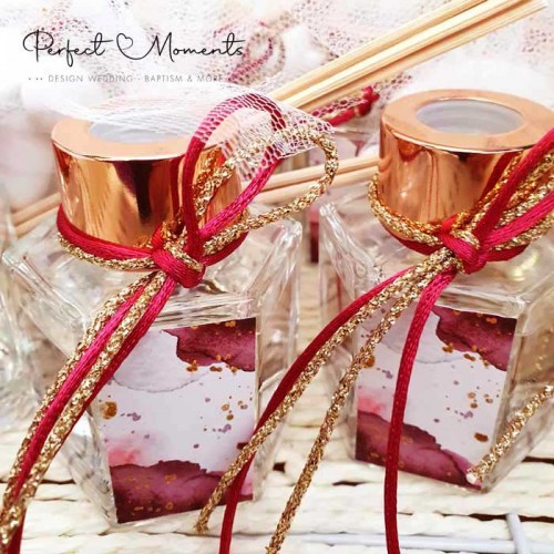 Μπομπονιέρα γάμου burgundy watercolor